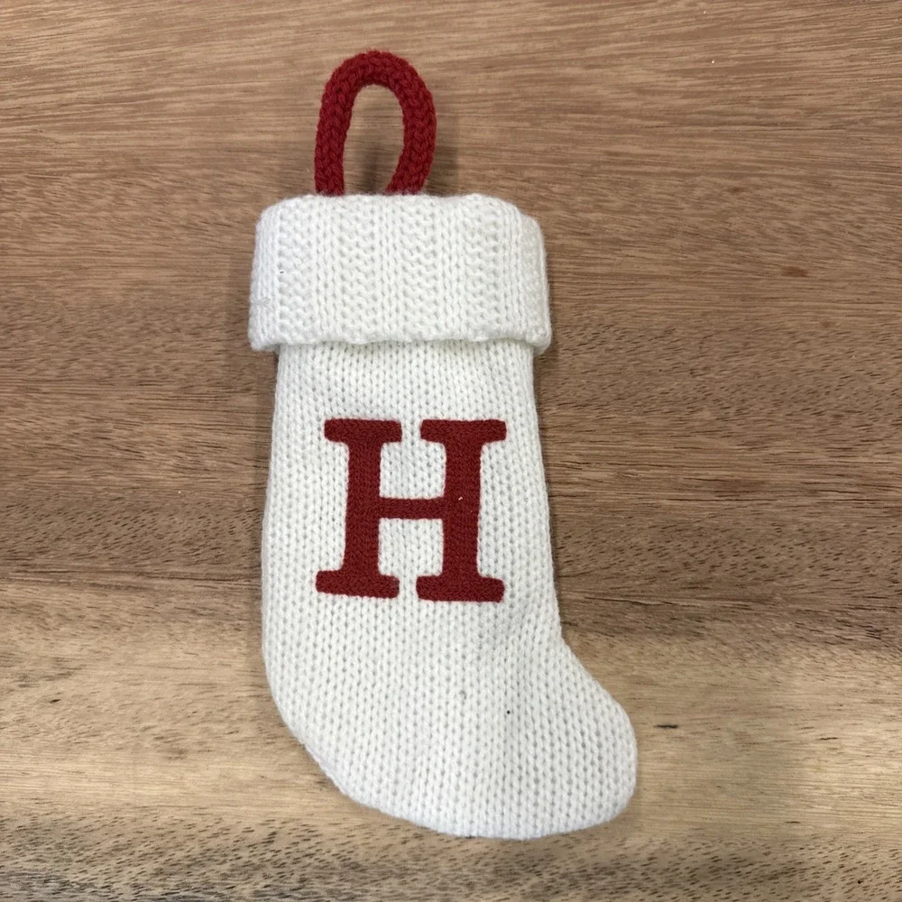 Wondershop Knit Monogram Christmas Stocking - White
